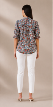 Blossom Shirt – Ivory & Rust