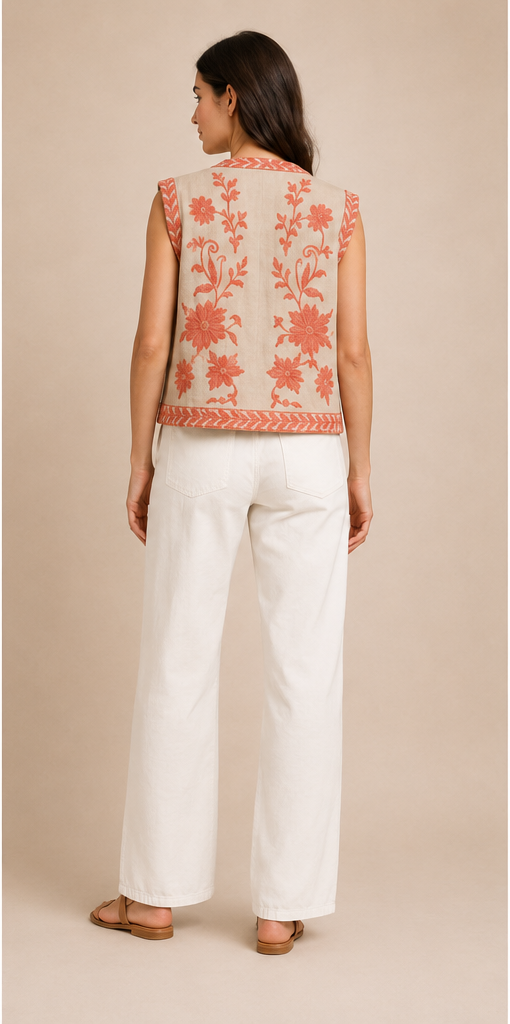 Blush Blossom Vest – Peach