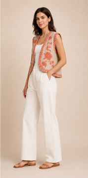 Blush Blossom Vest – Peach