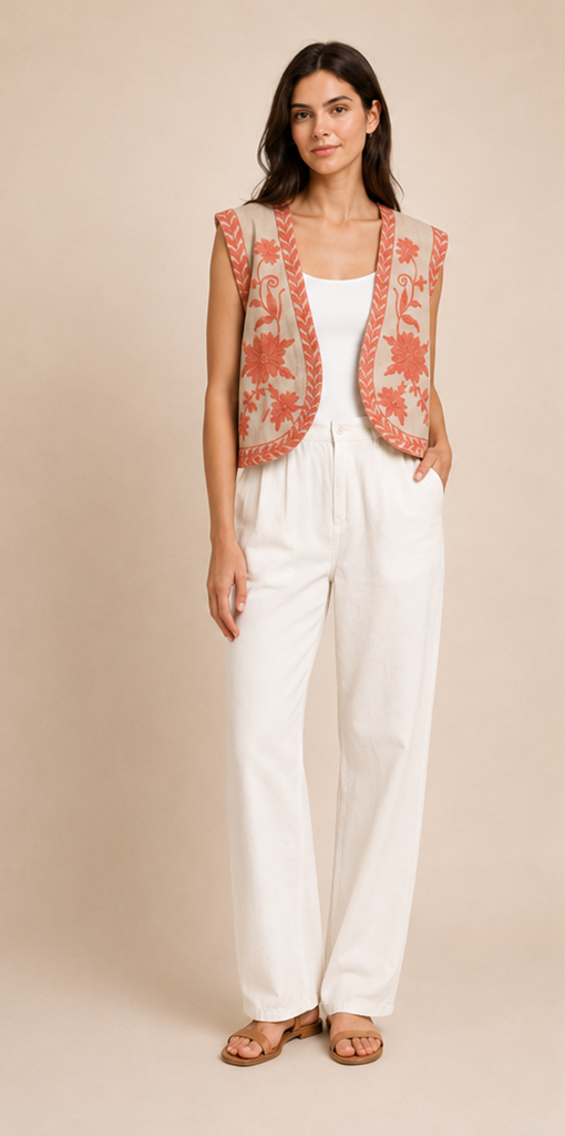 Blush Blossom Vest – Peach