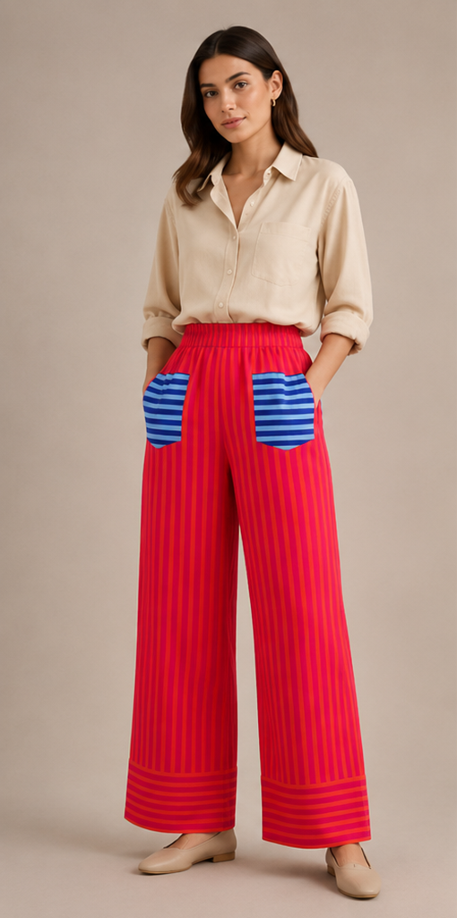 Electric Stripe Pants – Fuchsia Pink