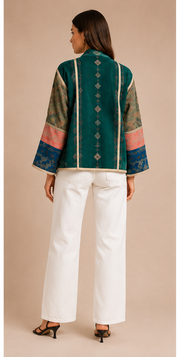 Emerald Mosaic Jacket – Teal Green