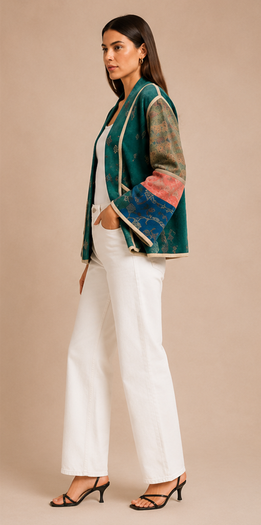 Emerald Mosaic Jacket – Teal Green