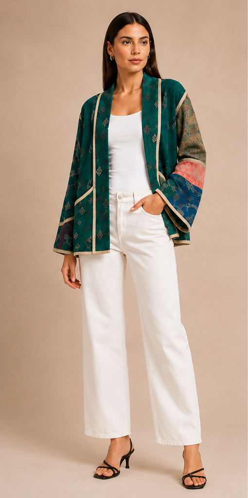Emerald Mosaic Jacket – Teal Green