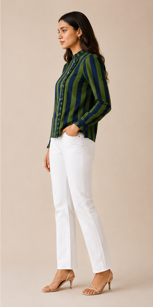 Forest Stripe Shirt – Navy & Green
