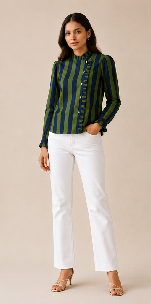 Forest Stripe Shirt – Navy & Green