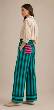 Lagoon Stripe Pants – Turquoise