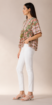 Meadow Top – Pink & Green