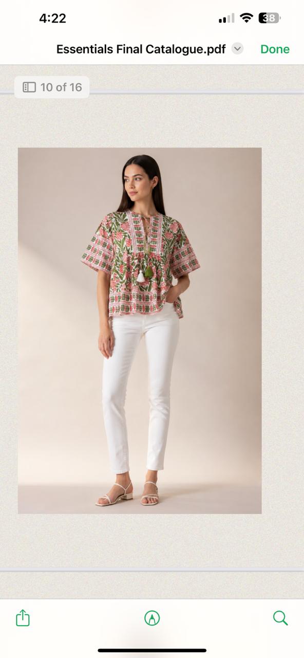Meadow Top – Pink & Green
