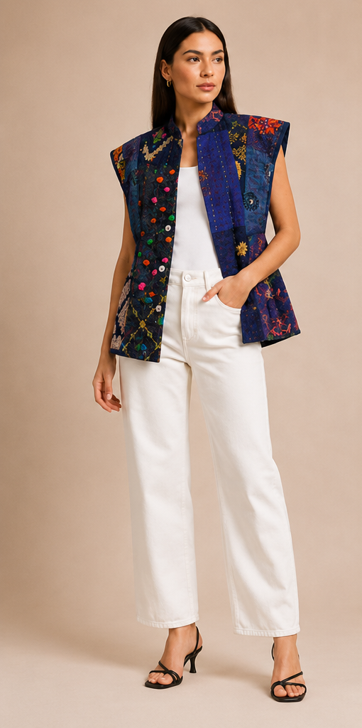 Midnight Patchwork Jacket – Indigo