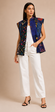 Midnight Patchwork Jacket – Indigo