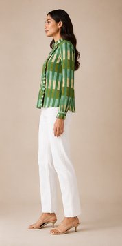 Sage Stripe Shirt – Green