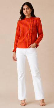 Scarlet Stripe Shirt – Red & Orange