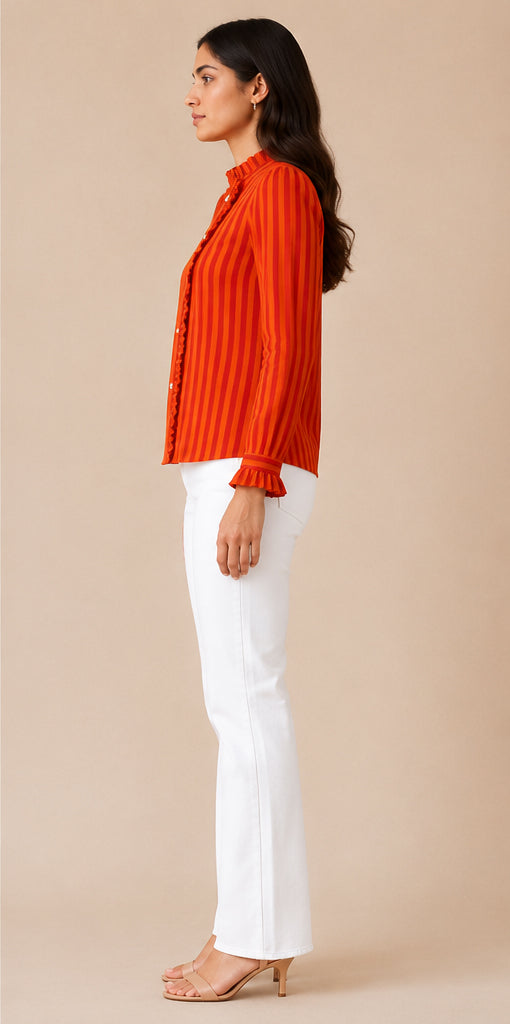 Scarlet Stripe Shirt – Red & Orange
