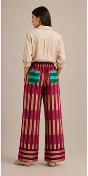 Sunset Stripe Pants – Magenta