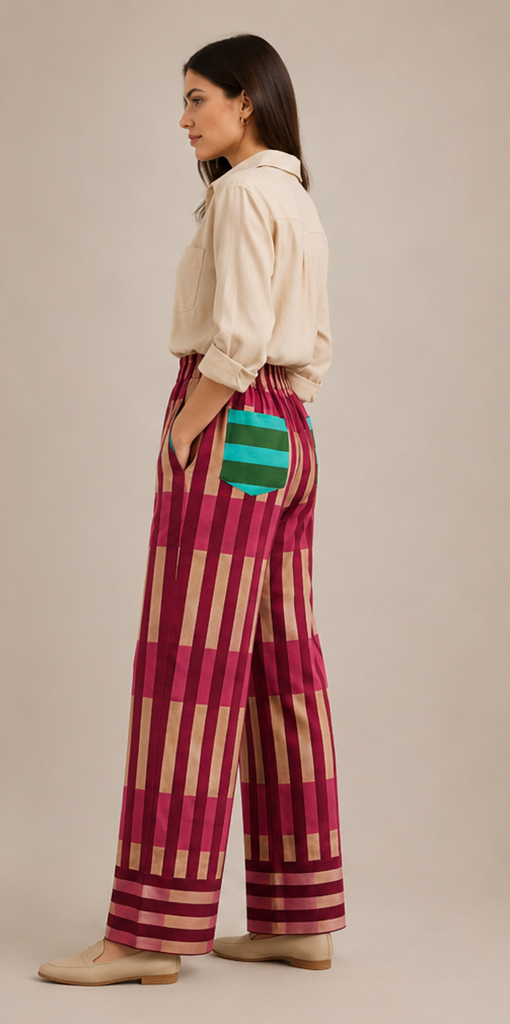 Sunset Stripe Pants – Magenta