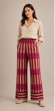 Sunset Stripe Pants – Magenta